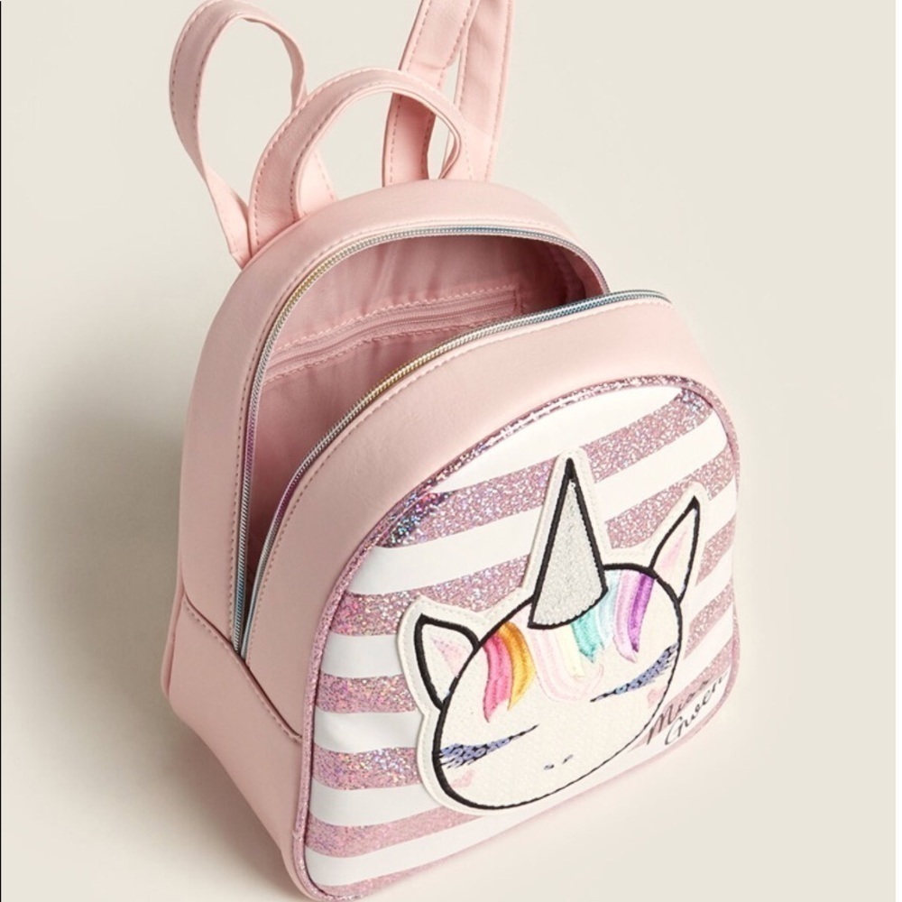 OMG! Pink Striped Unicorn Mini Backpack